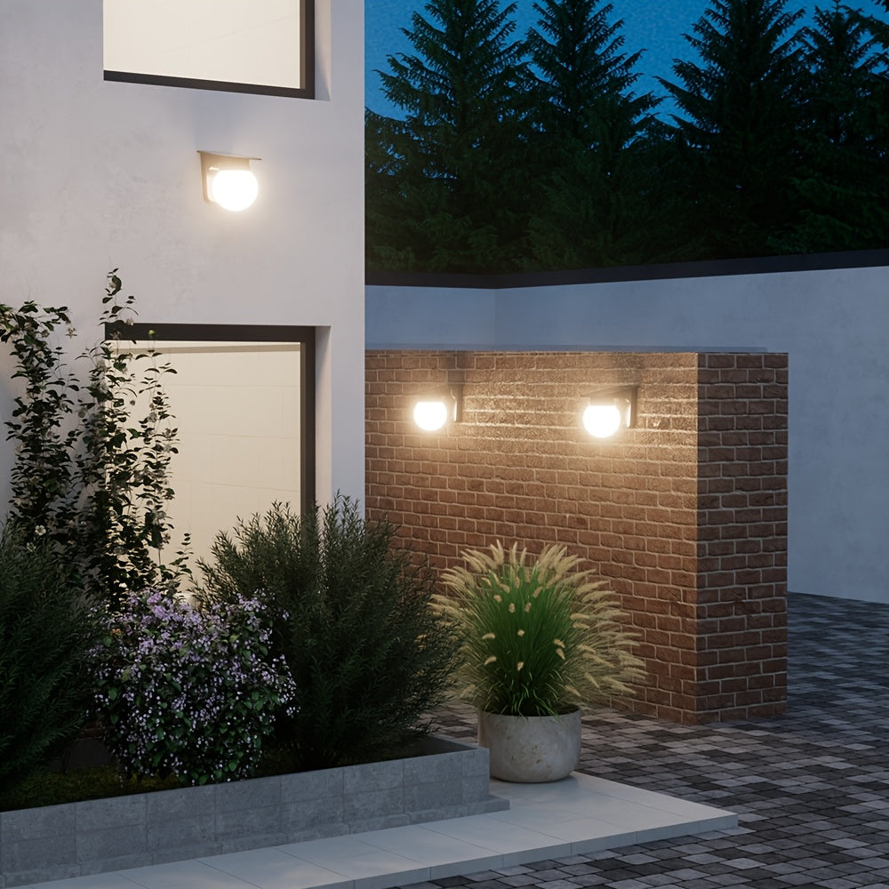 Solar Globe LED Wall Light – Smart Dimmable Outdoor Lighting