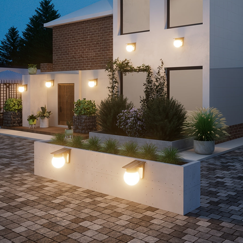 Solar Globe LED Wall Light – Smart Dimmable Outdoor Lighting