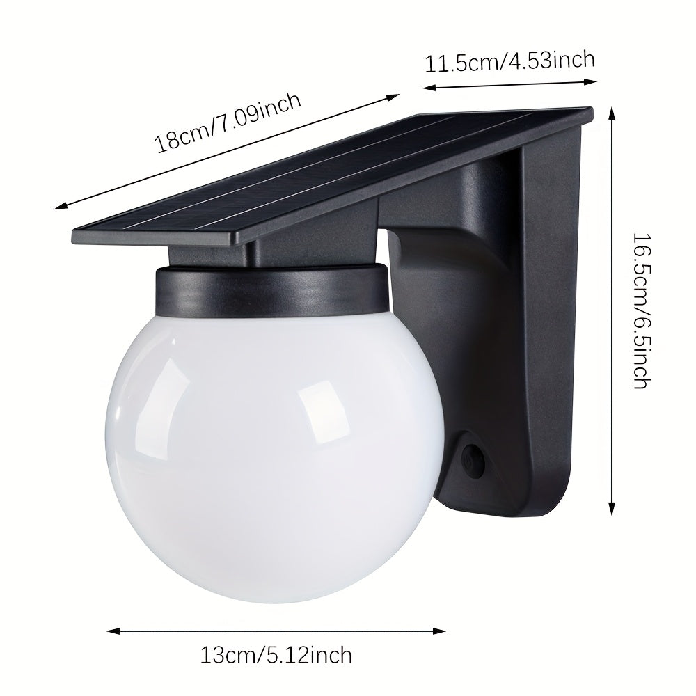 Solar Globe LED Wall Light – Smart Dimmable Outdoor Lighting