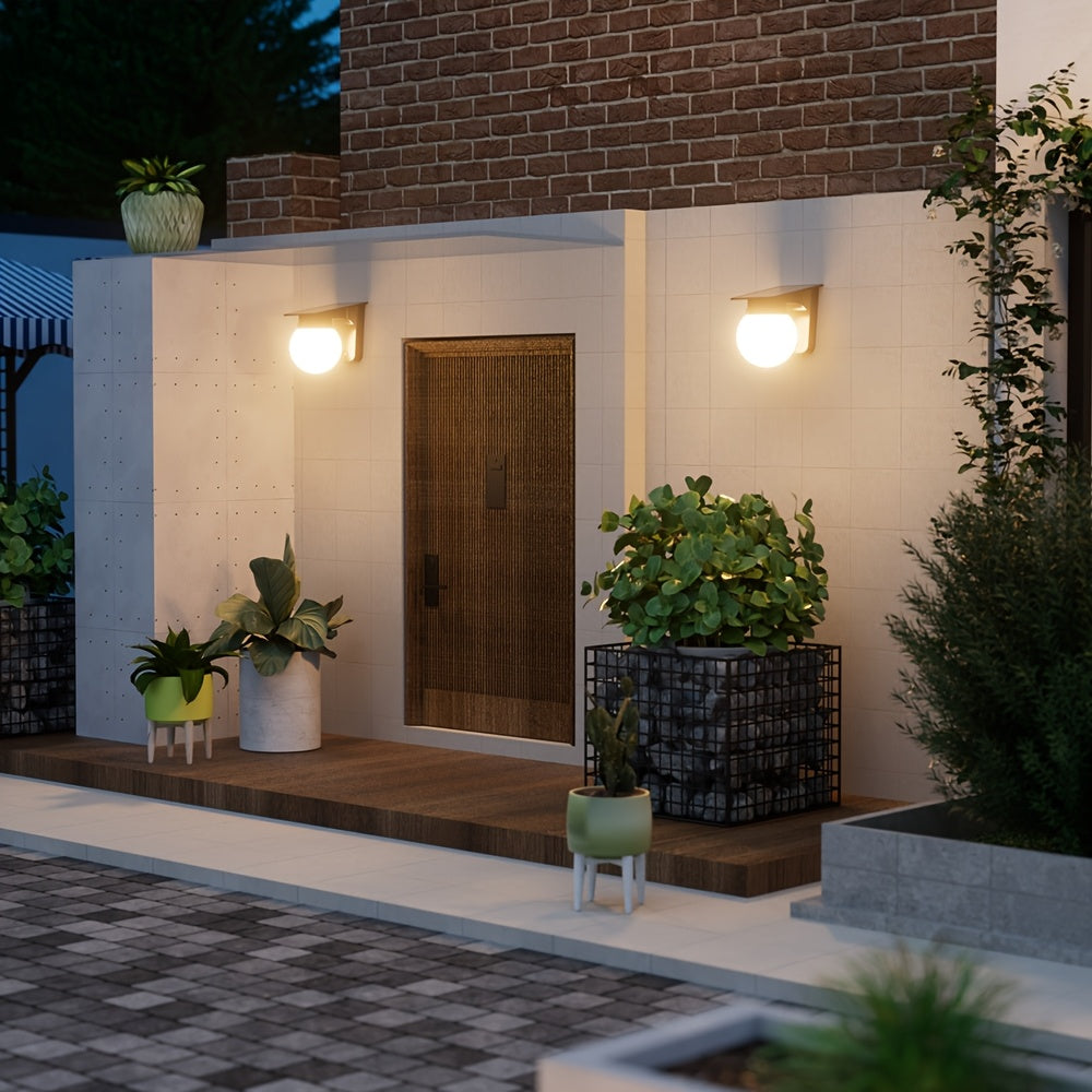 Solar Globe LED Wall Light – Smart Dimmable Outdoor Lighting