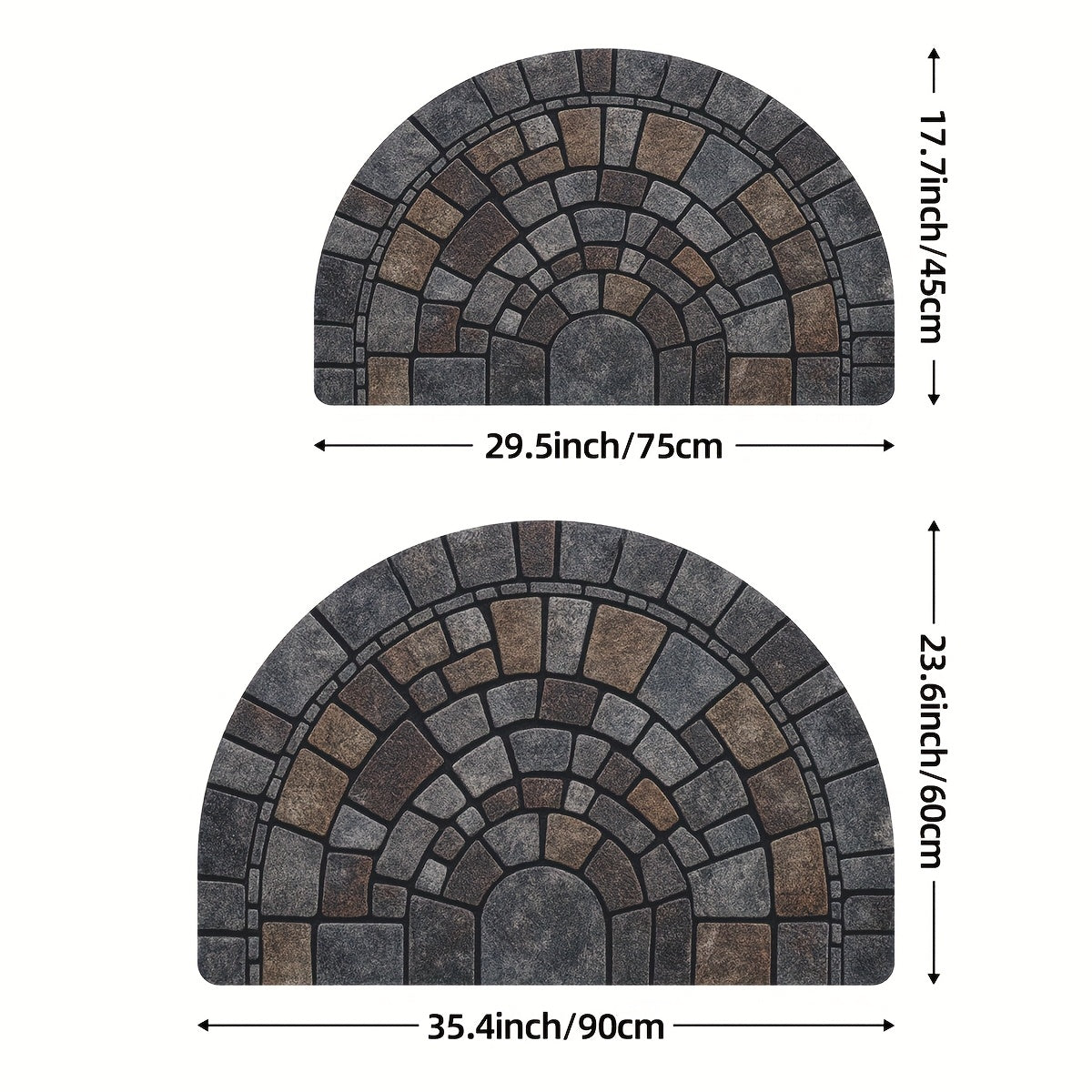 Half-Circle Mosaic Door Mat – Indoor & Outdoor Use