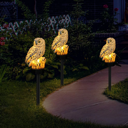 Garden Light Solar Owl Outdoor Pathway Stake Lamp