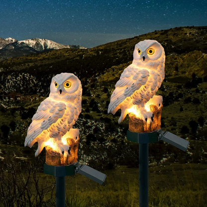 Garden Light Solar Owl Outdoor Pathway Stake Lamp