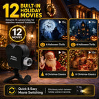 Holographic Halloween & Christmas Projector With 12 Animated Spooky Scenes Tripod