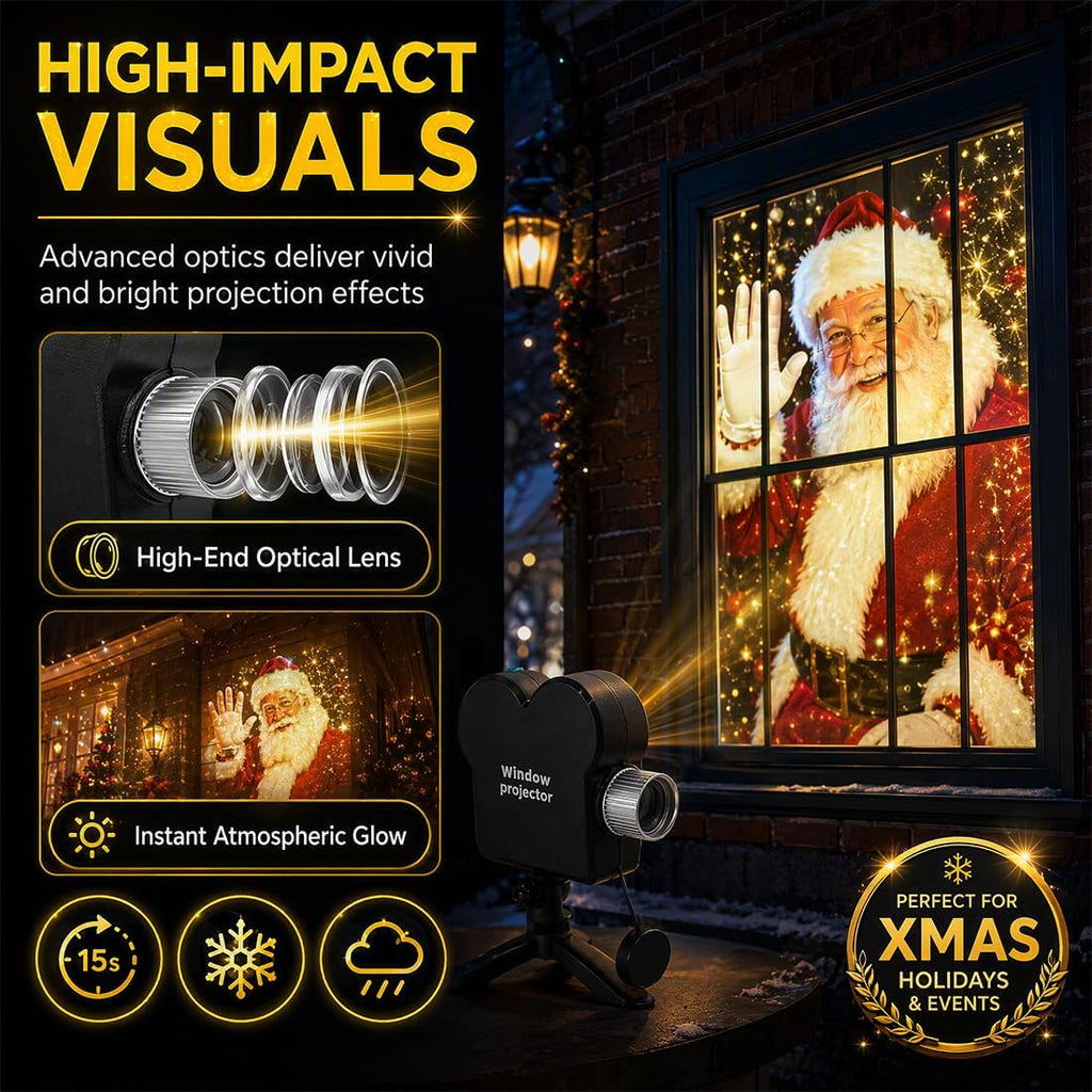 Holographic Halloween & Christmas Projector With 12 Animated Spooky Scenes Tripod