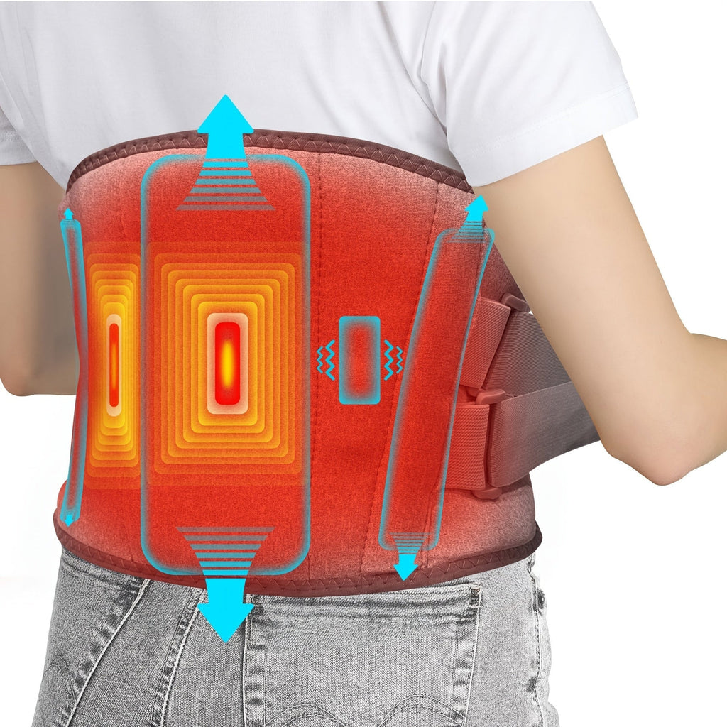 Rechargable Ergonomic Back Massager with Infrared Heat and Dual Motor Vibration