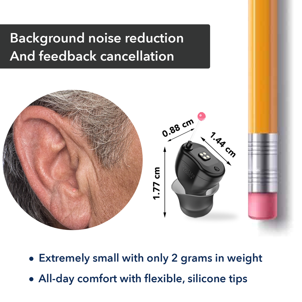 Compact Rechargeable Invisible CIC Hearing Aids – F20D1