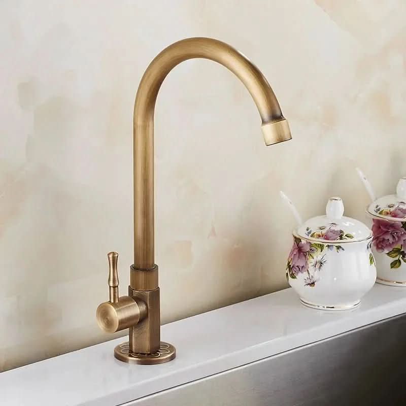 Swan Neck Brass Faucet for Classic Spaces