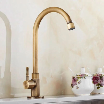 Swan Neck Brass Faucet for Classic Spaces