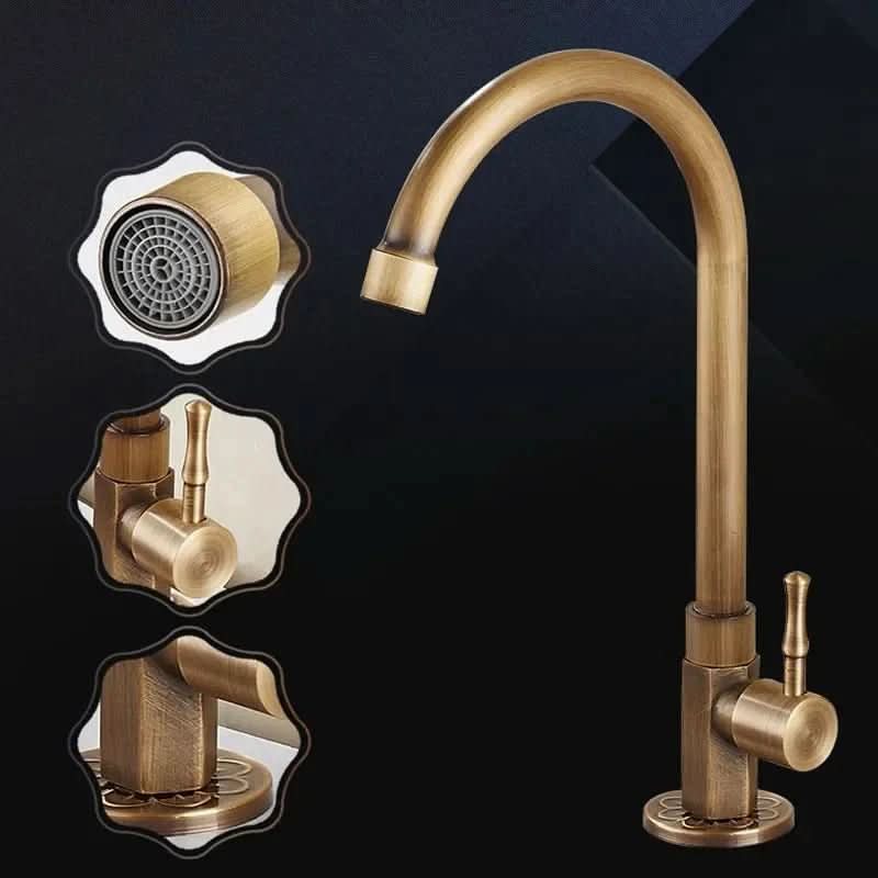 Swan Neck Brass Faucet for Classic Spaces