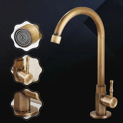 Swan Neck Brass Faucet for Classic Spaces