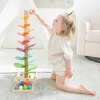 Wooden Rainbow Sound Tower – Educational Sensory Marble Run