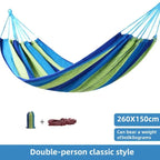 Canvas Hammock – Striped Double Swing Bed Indoor & Outdoor Camping Hammock