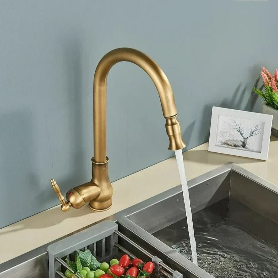 Pull Out Kitchen Faucet Antique Style High Arc Sink Mixer