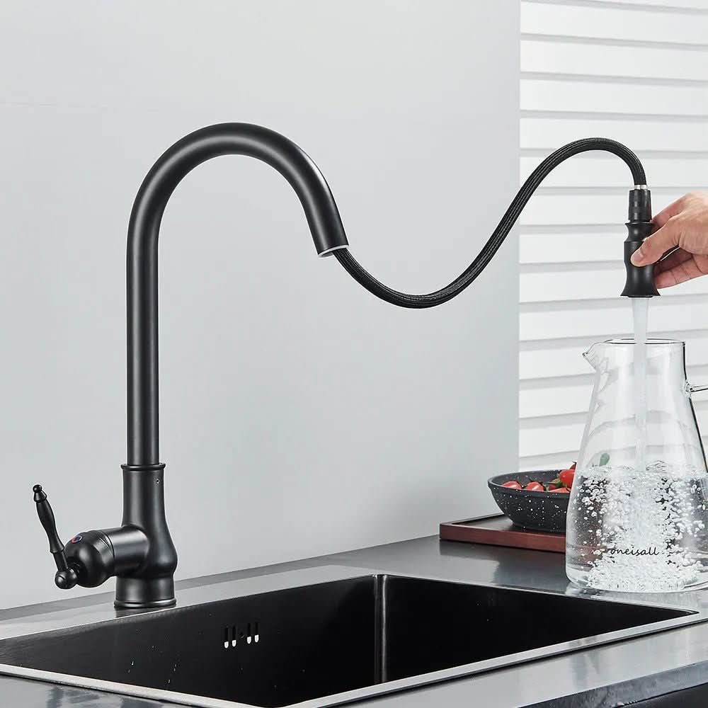 Pull Out Kitchen Faucet Antique Style High Arc Sink Mixer