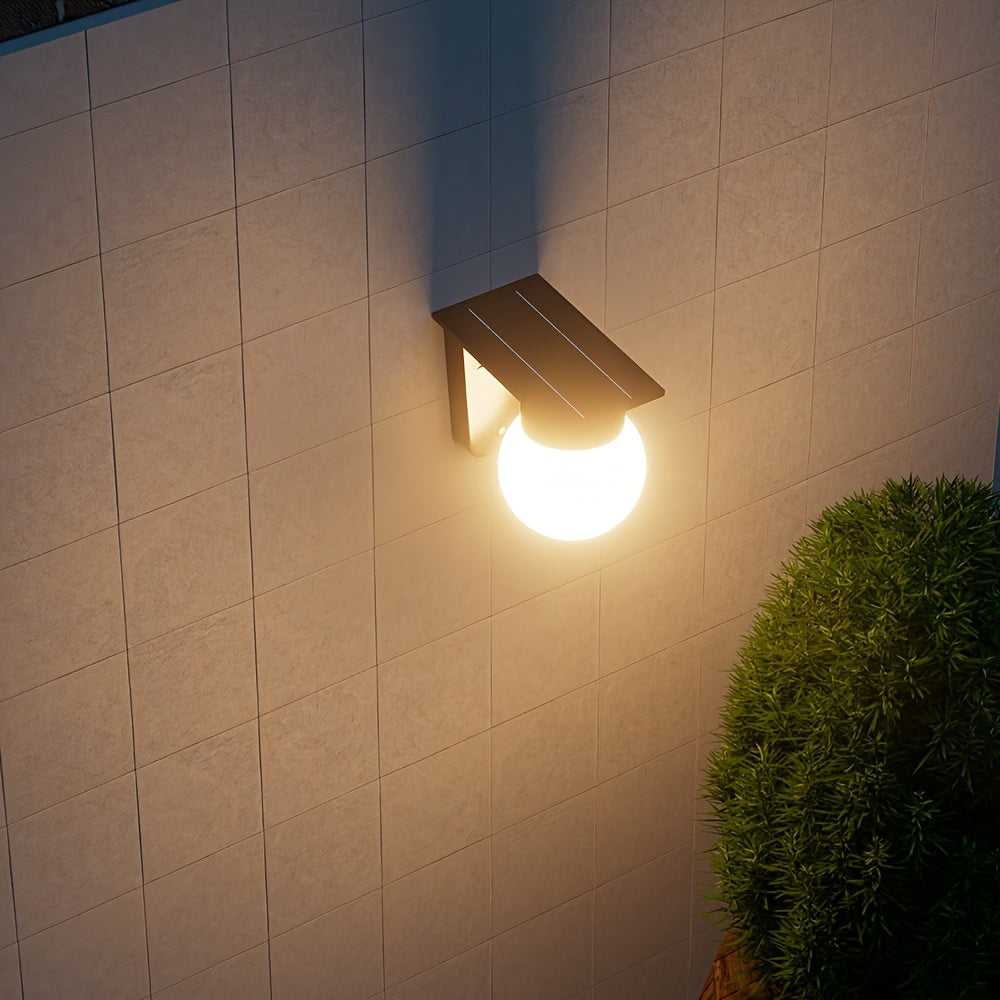 Solar Globe LED Wall Light – Smart Dimmable Outdoor Lighting