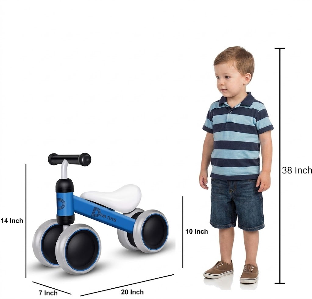 Diva Kids Balance Bike Blue For 1-3 Year Old