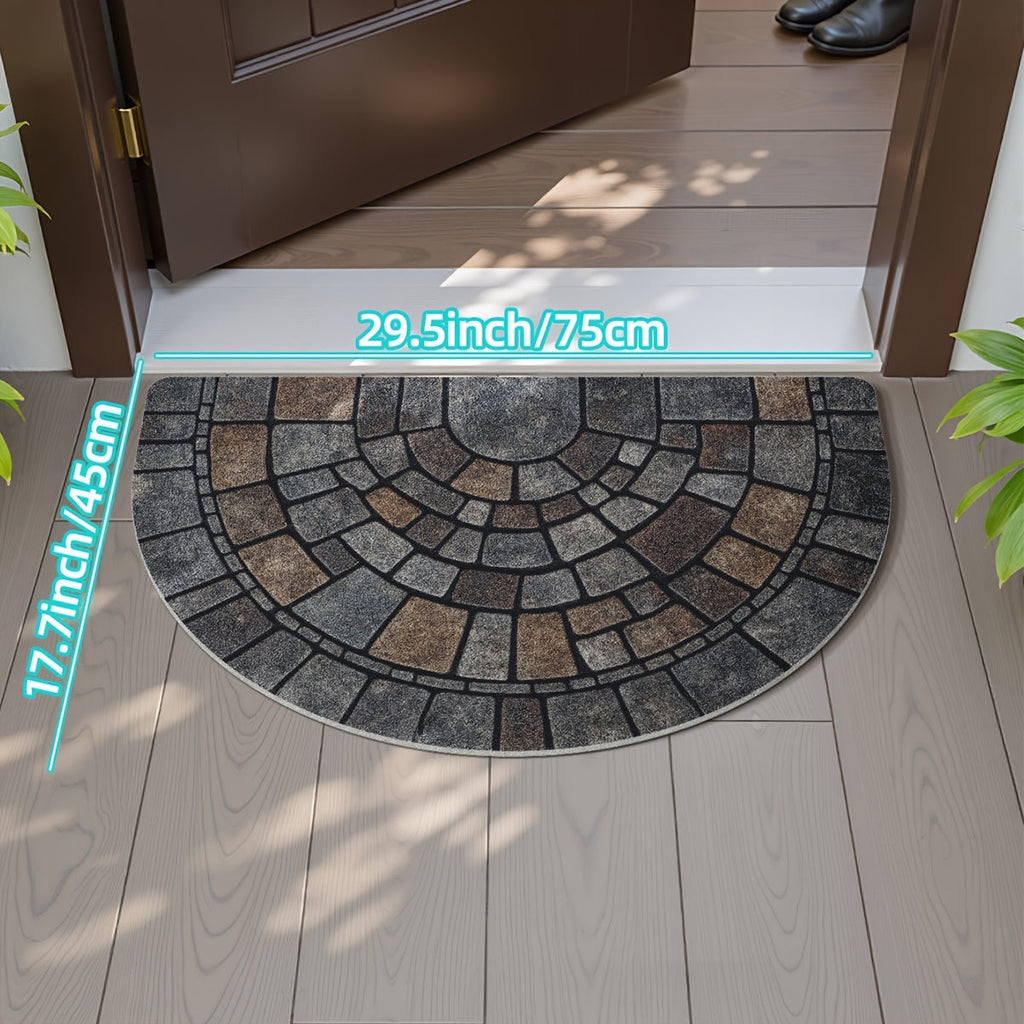 Half-Circle Mosaic Door Mat – Indoor & Outdoor Use