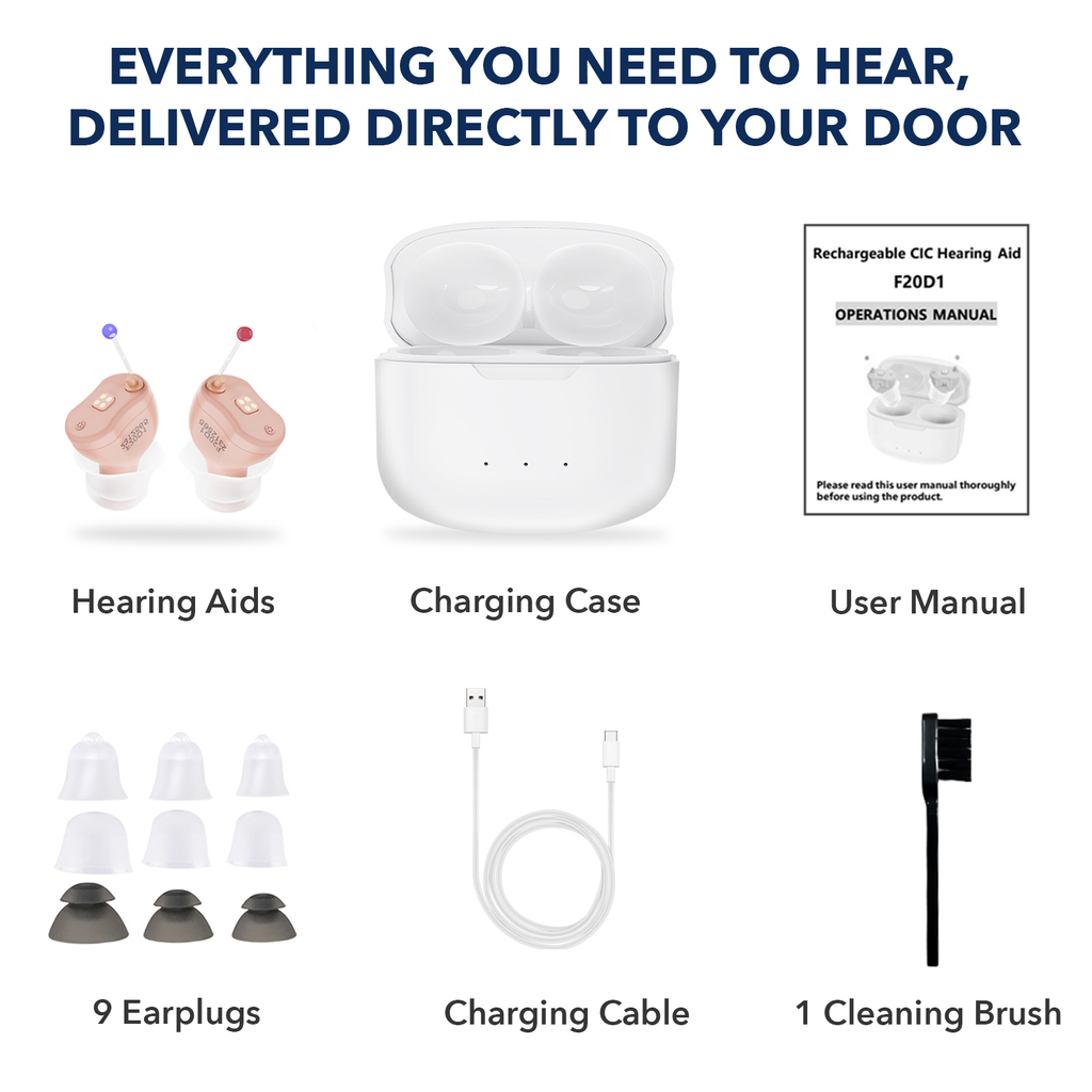 Compact Rechargeable Invisible CIC Hearing Aids – F20D1