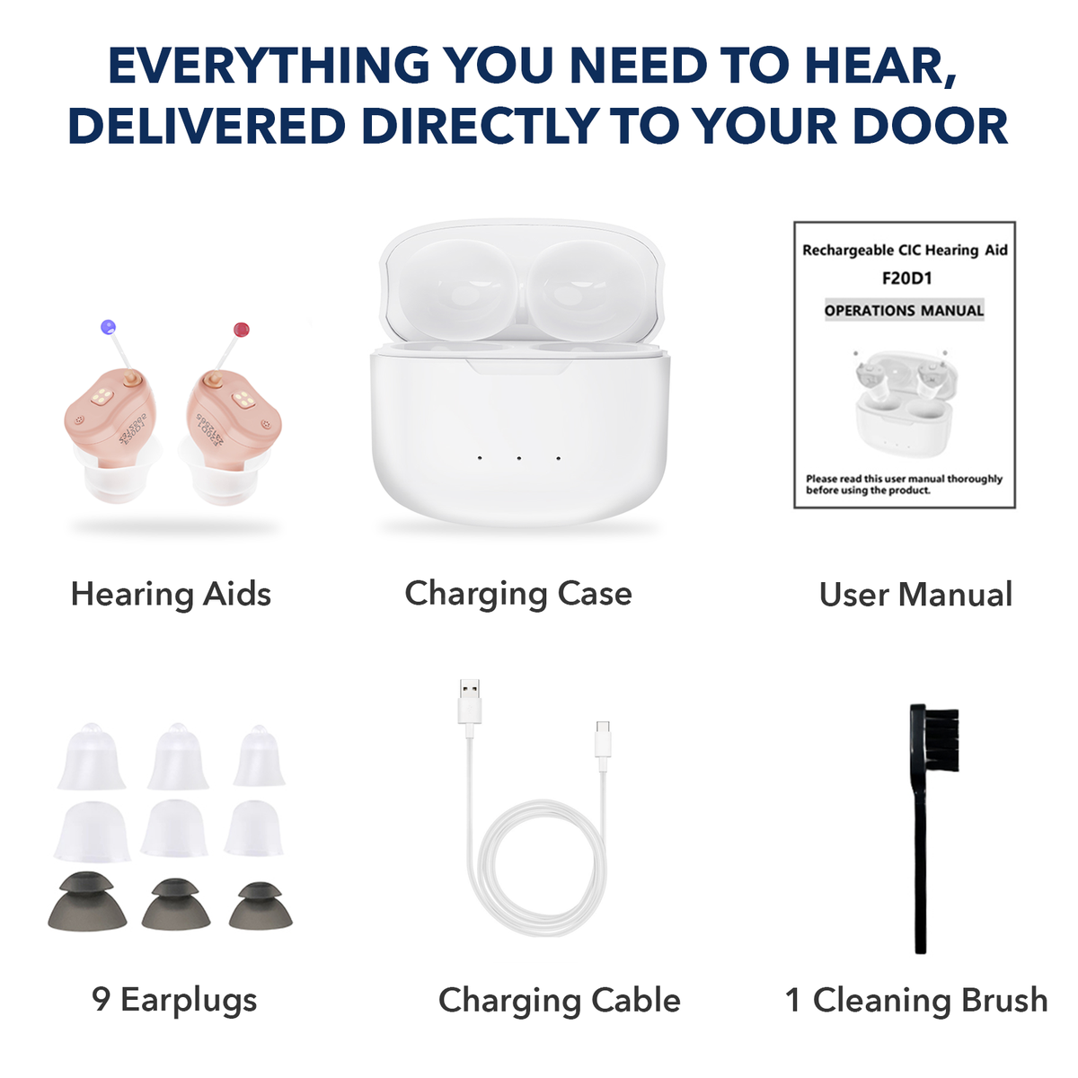 Compact Rechargeable Invisible CIC Hearing Aids – F20D1