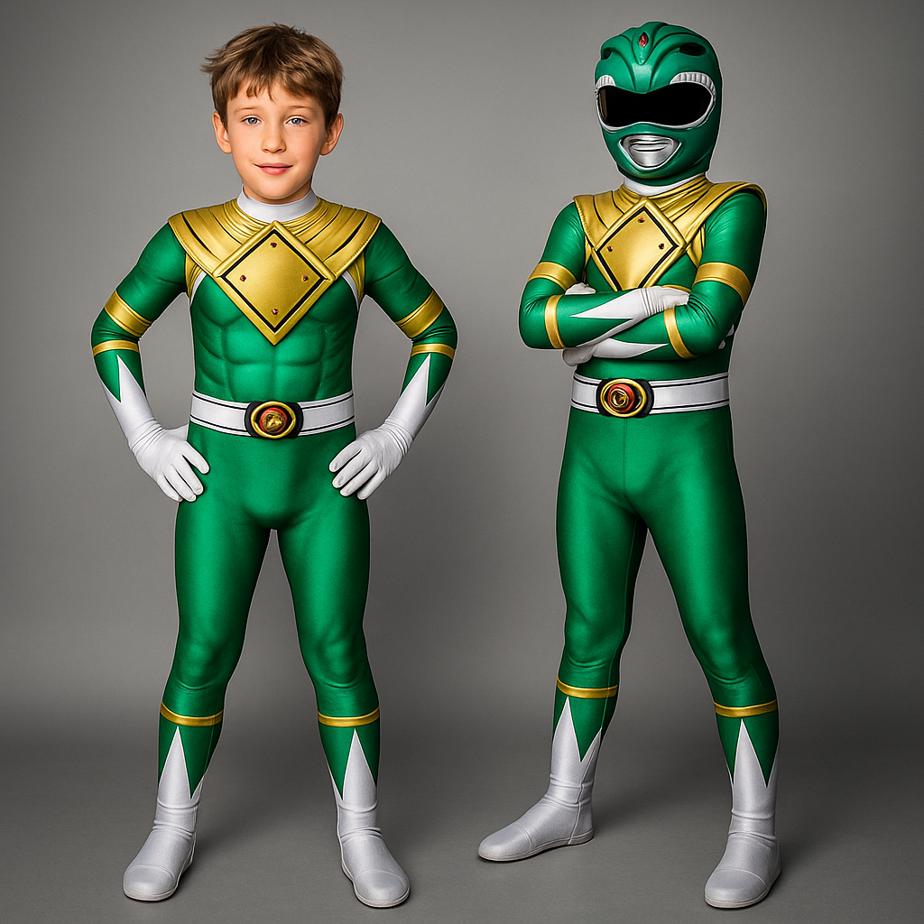 Kids Adventure Costume – Full-Body Jumpsuit with Muscle Design & Hood