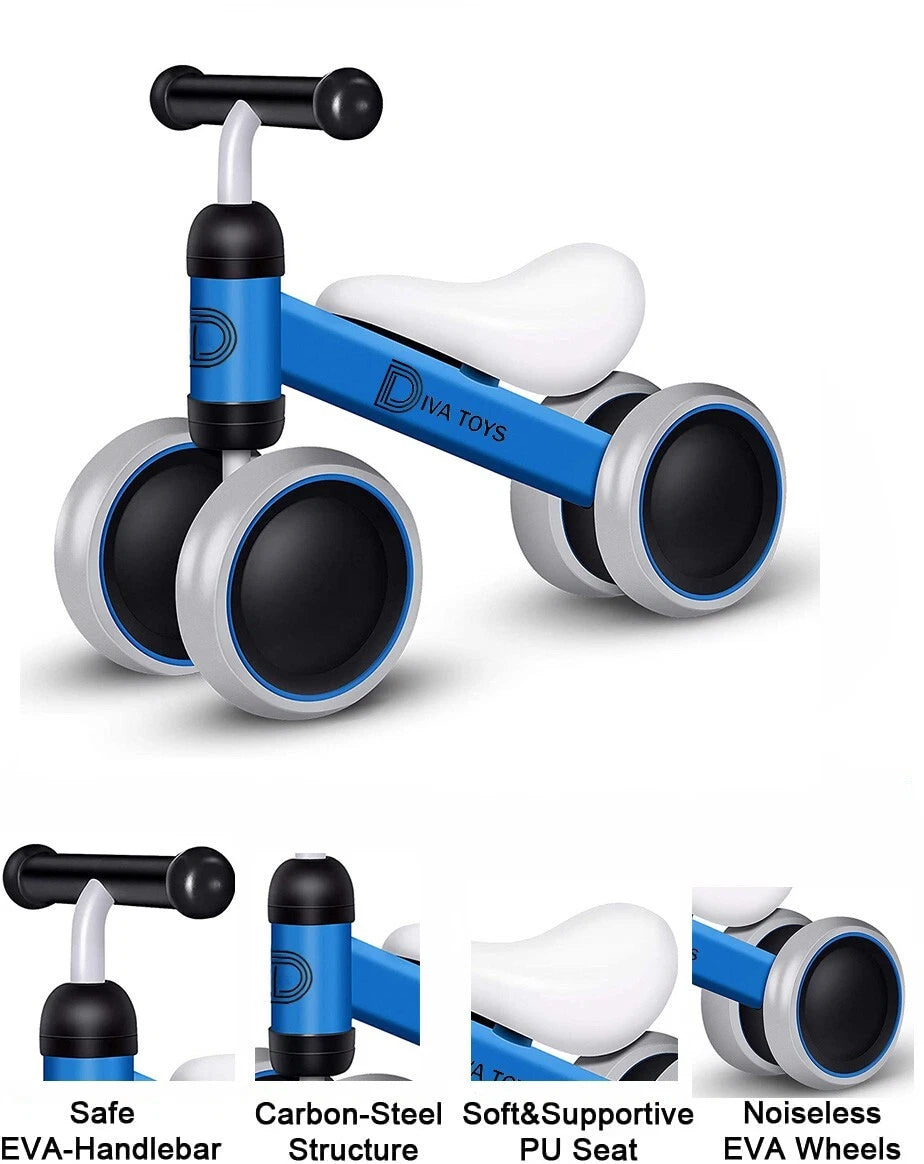 Diva Kids Balance Bike Blue For 1-3 Year Old