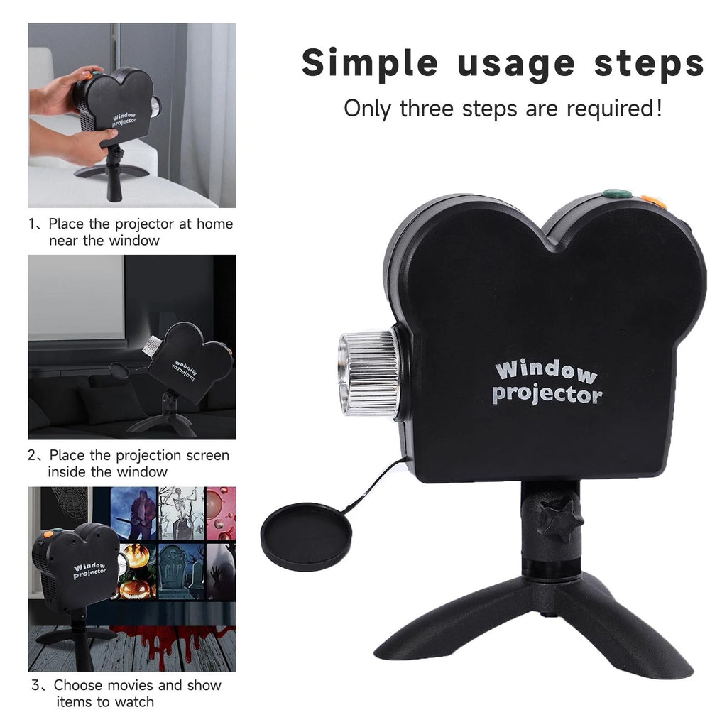 Holographic Halloween & Christmas Projector With 12 Animated Spooky Scenes Tripod
